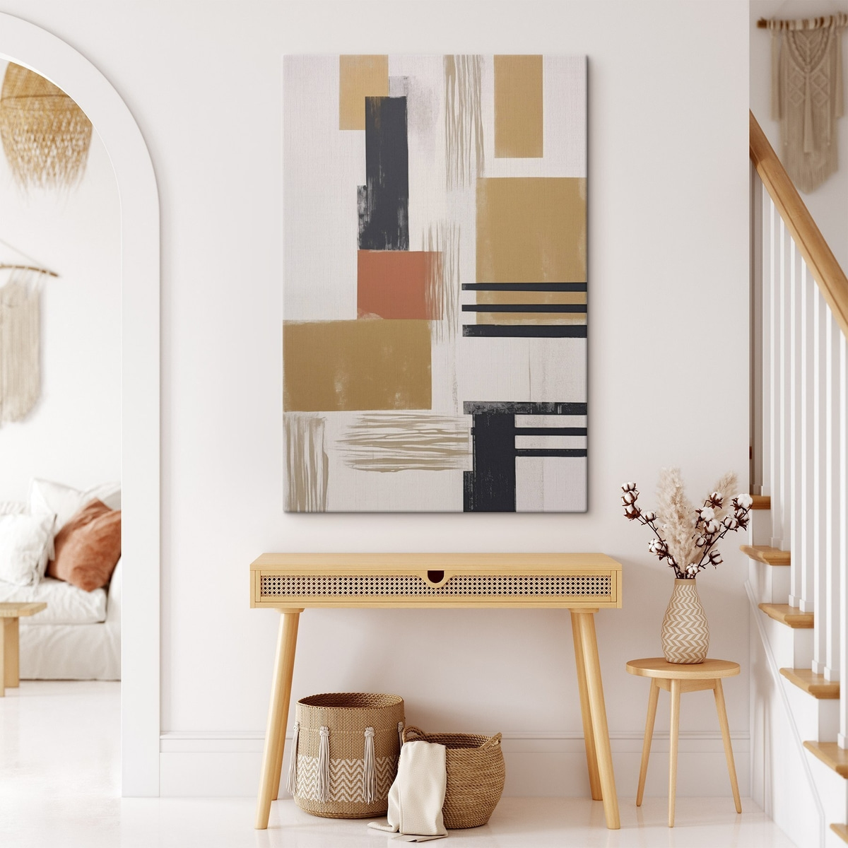 Moderne abstractie met imitatie van versleten textuur — interieur 1