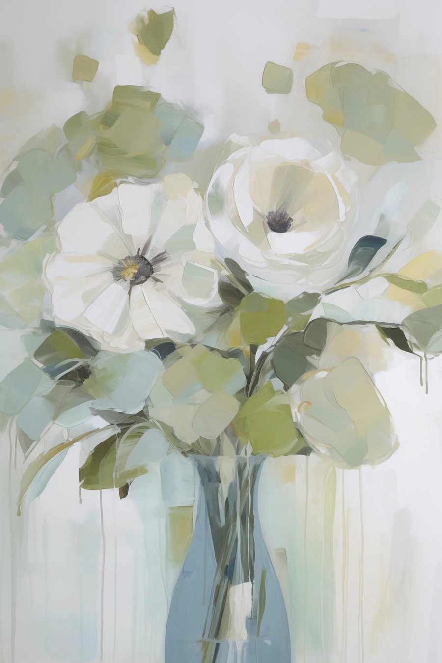 Bloemen in een vaas imitatie schilderij — volledig ontwerp