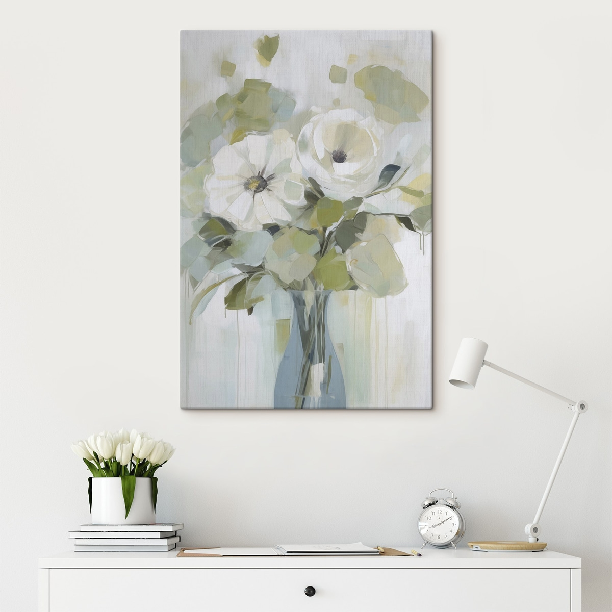 Bloemen in een vaas imitatie schilderij — interieur 1