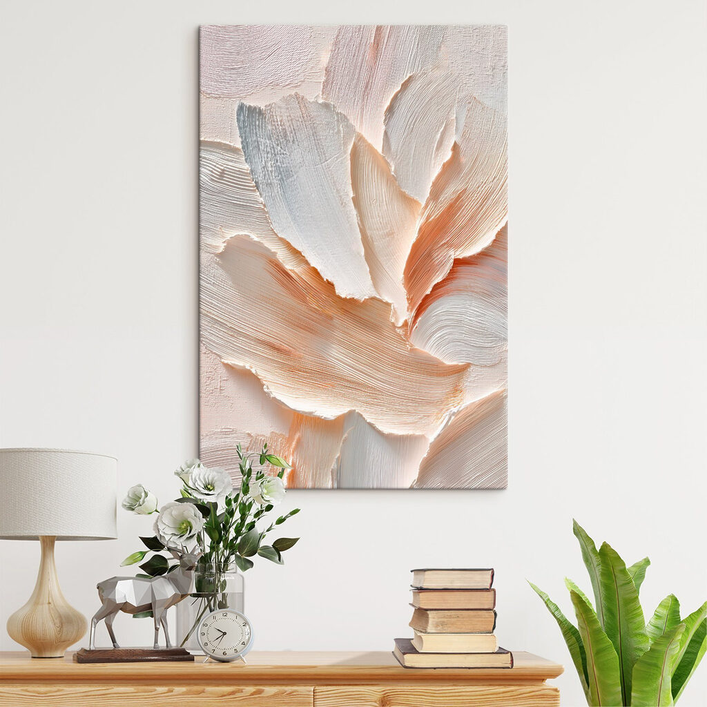Bleke blaadjes met ribbels in een interieur