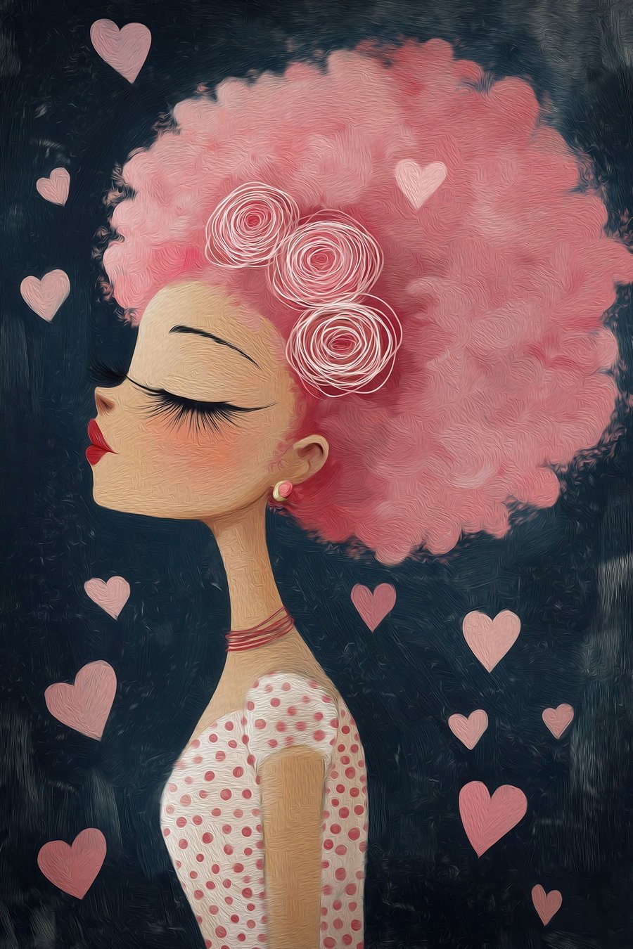 Meisje met roze haar — volledig ontwerp