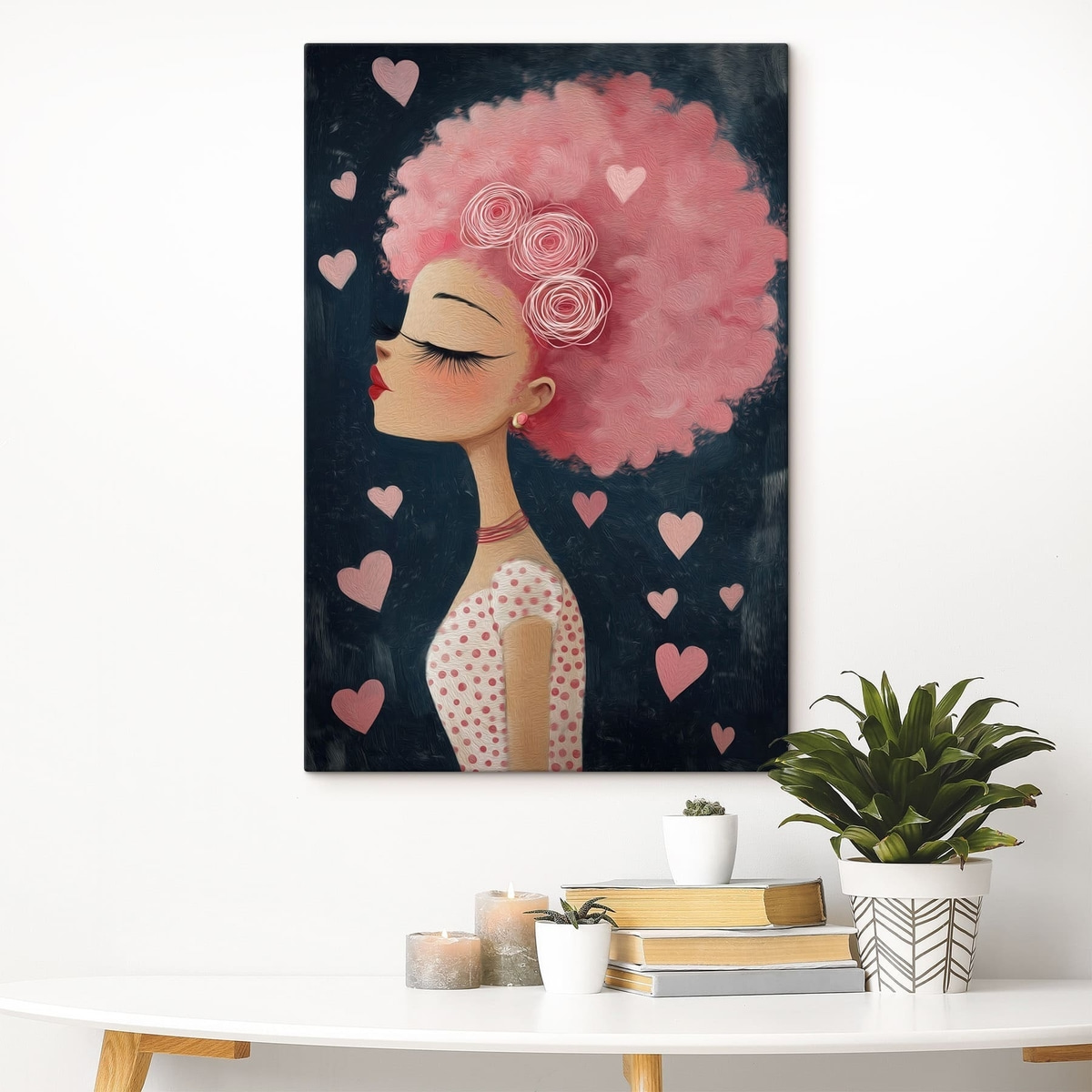 Meisje met roze haar — interieur 2