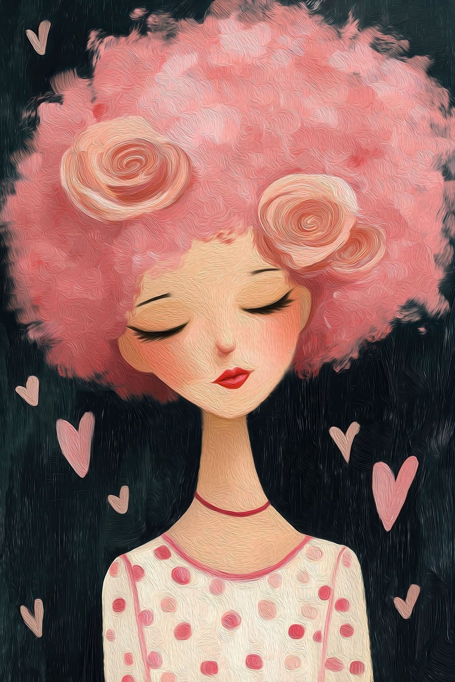 Meisje met roze haar — volledig ontwerp