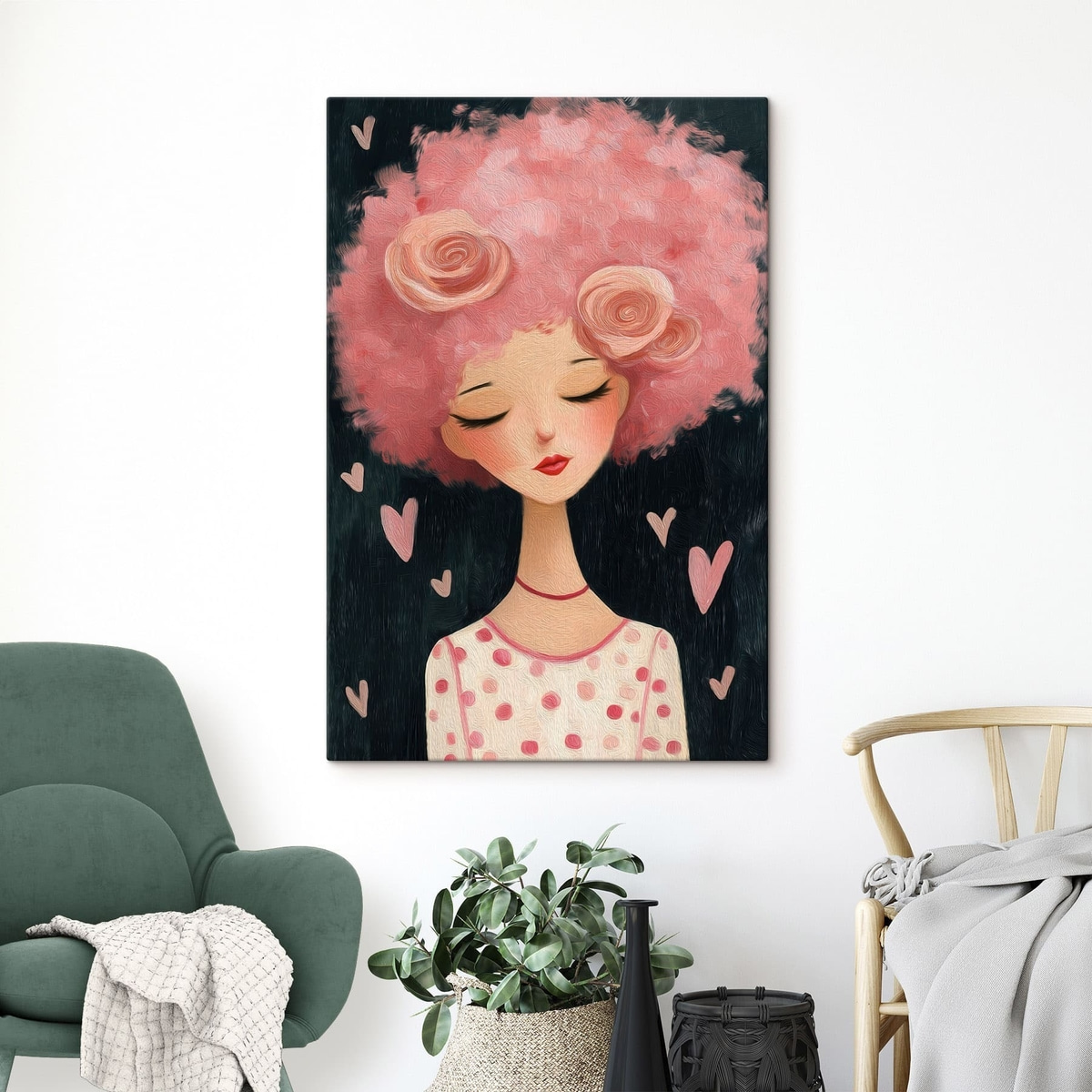 Meisje met roze haar — interieur 2