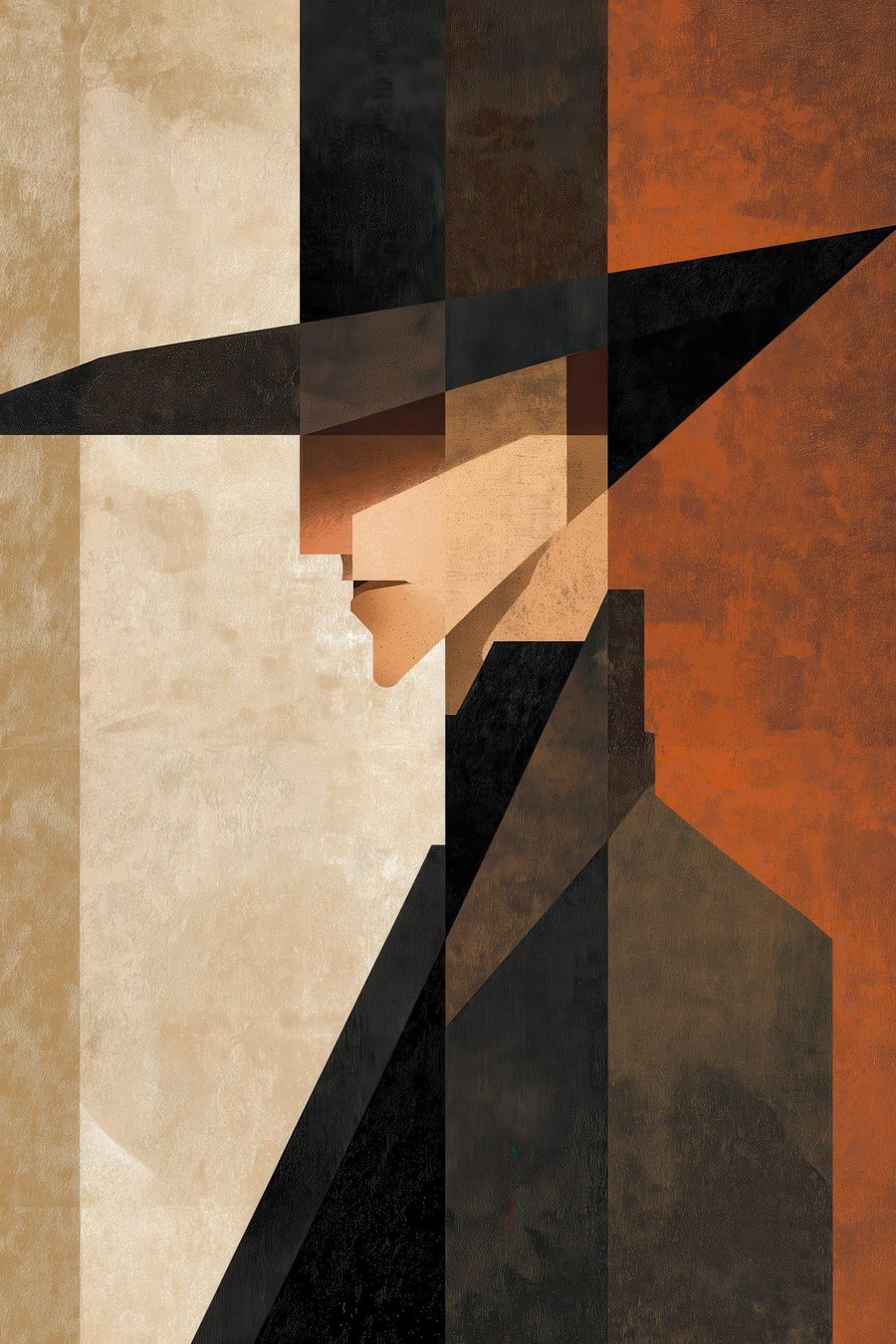 Geometrisch abstract portret — volledig ontwerp
