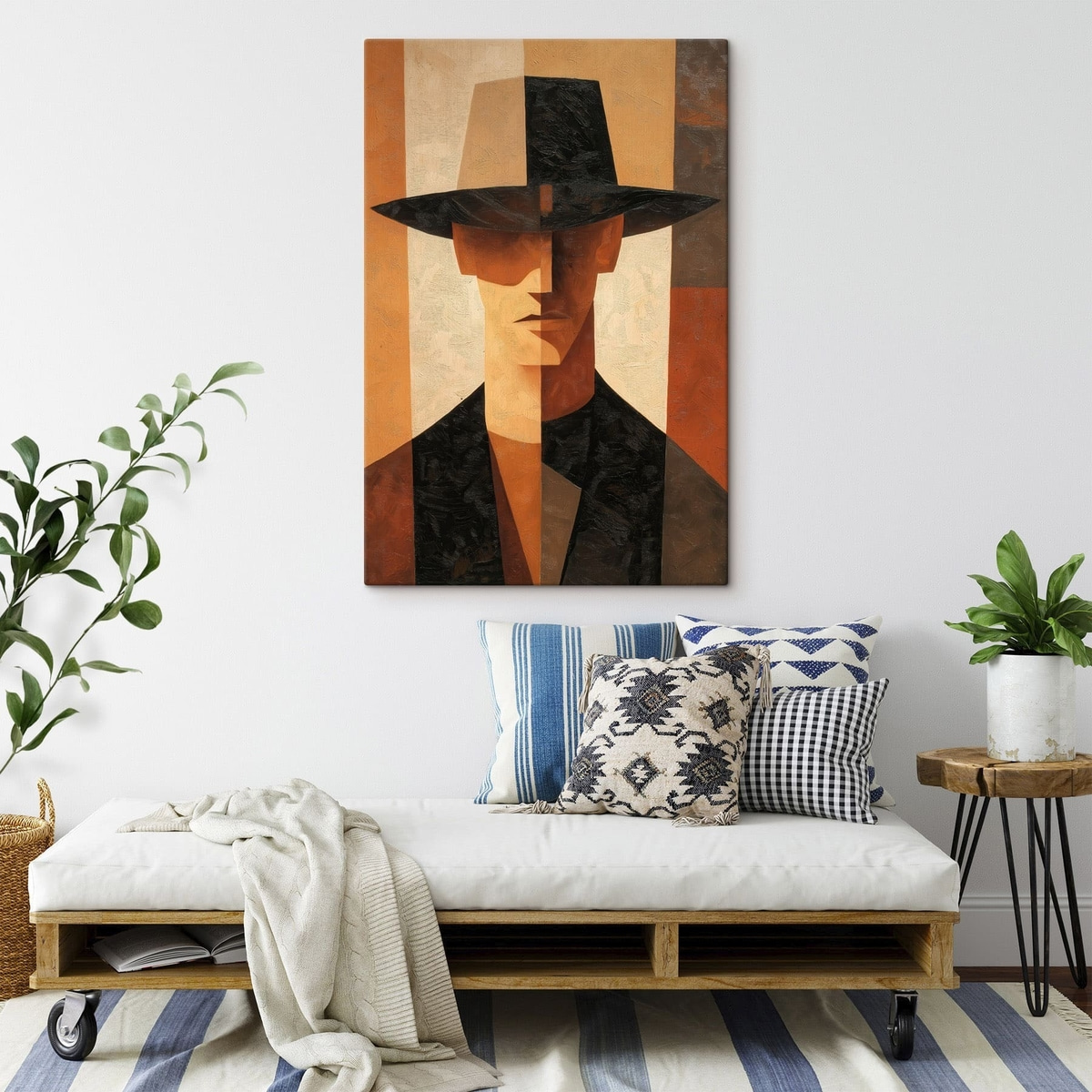 Geometrisch abstract portret — interieur 2