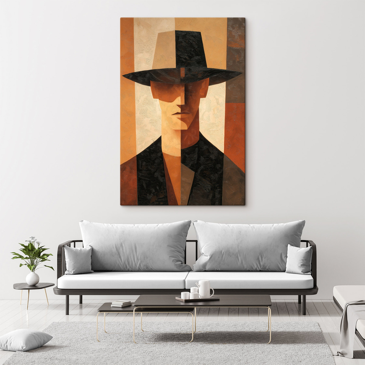 Geometrisch abstract portret — interieur 1