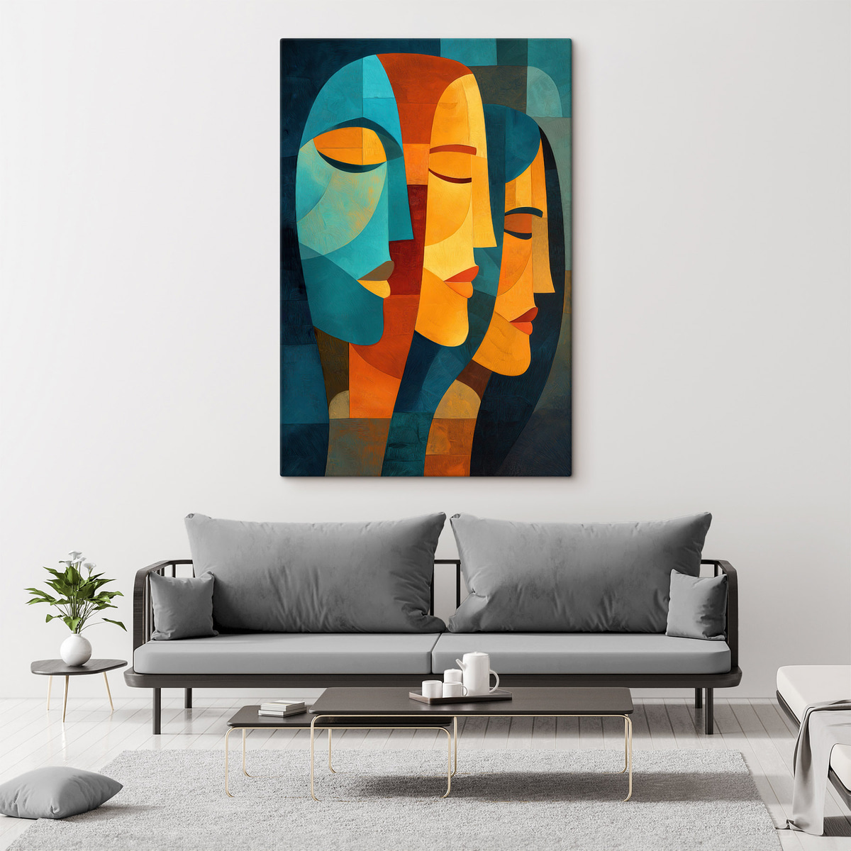 Geometrische vrouwelijke profielen — interieur 1