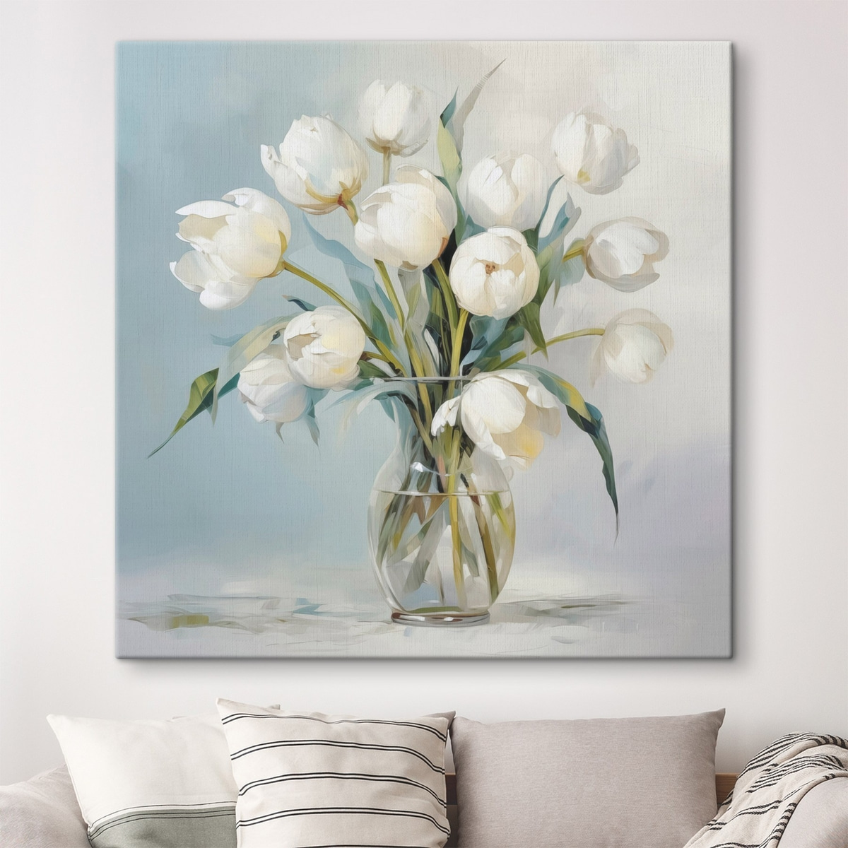 Tulpen in een vaas imitatieschilderij — interieur 2
