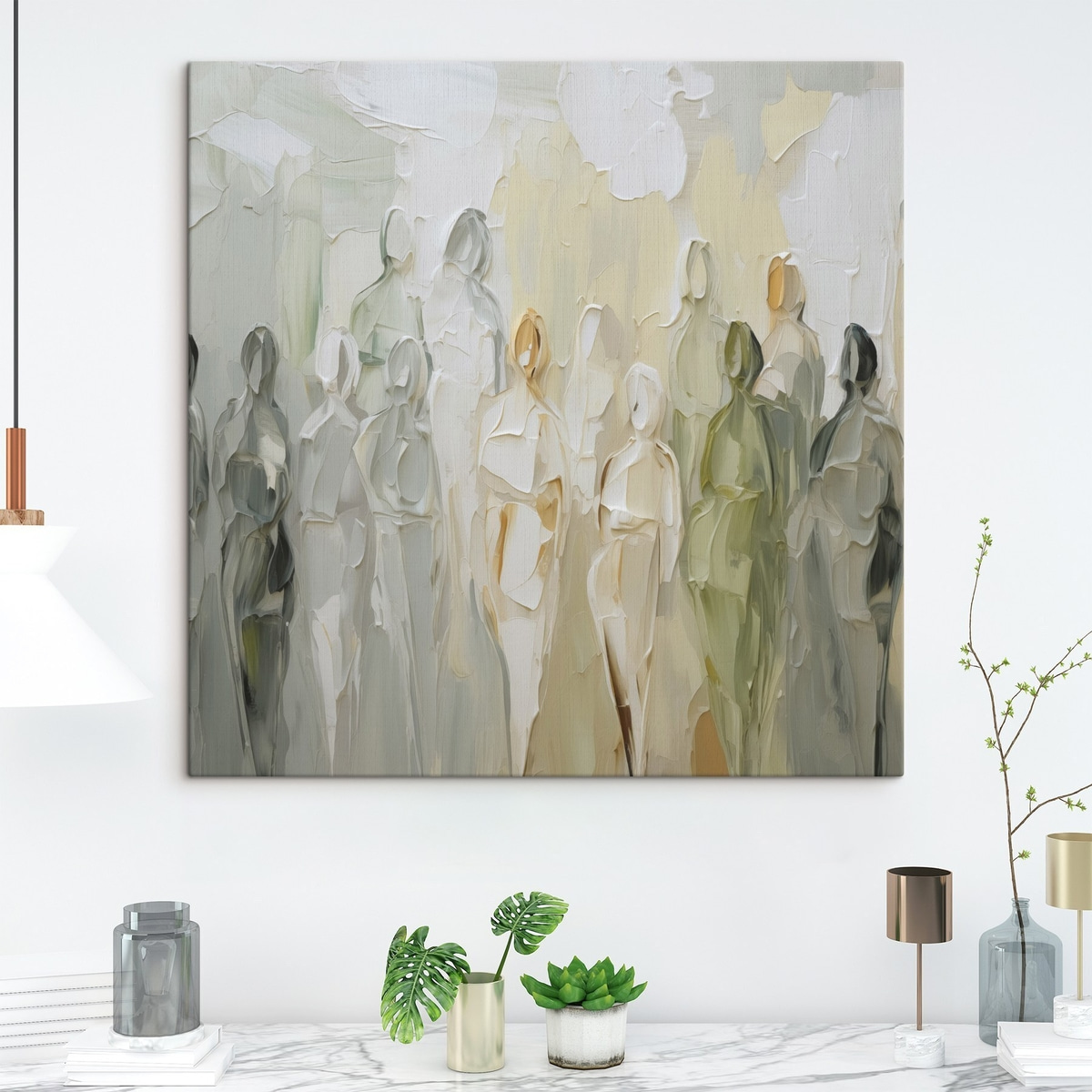 Abstracte silhouetten imitatie van schilderkunst — interieur 1