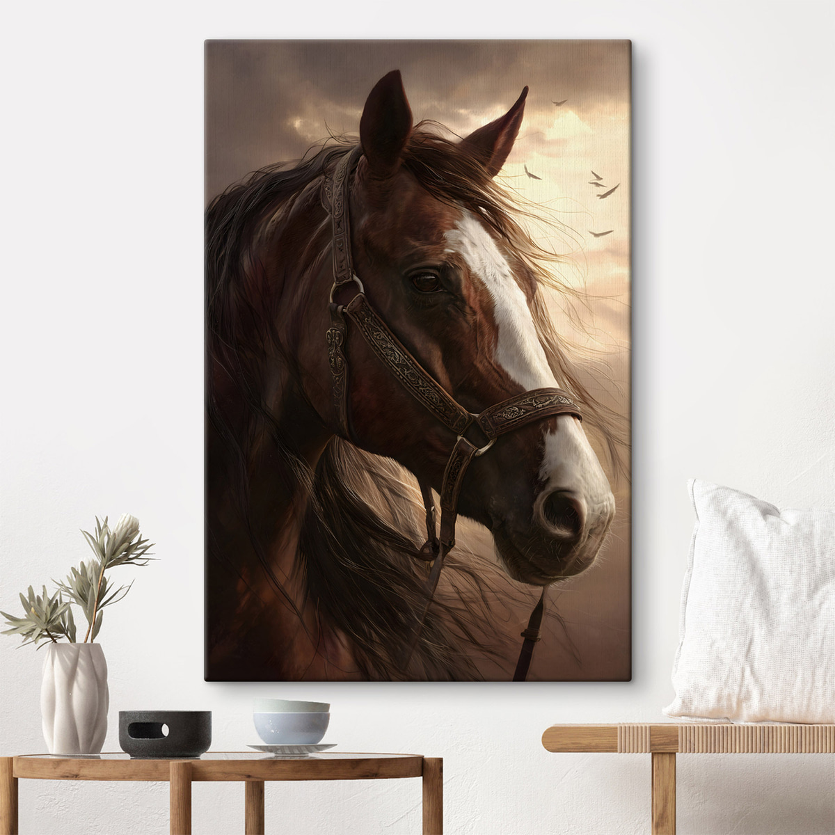 portret van een bruine paard — interieur 1