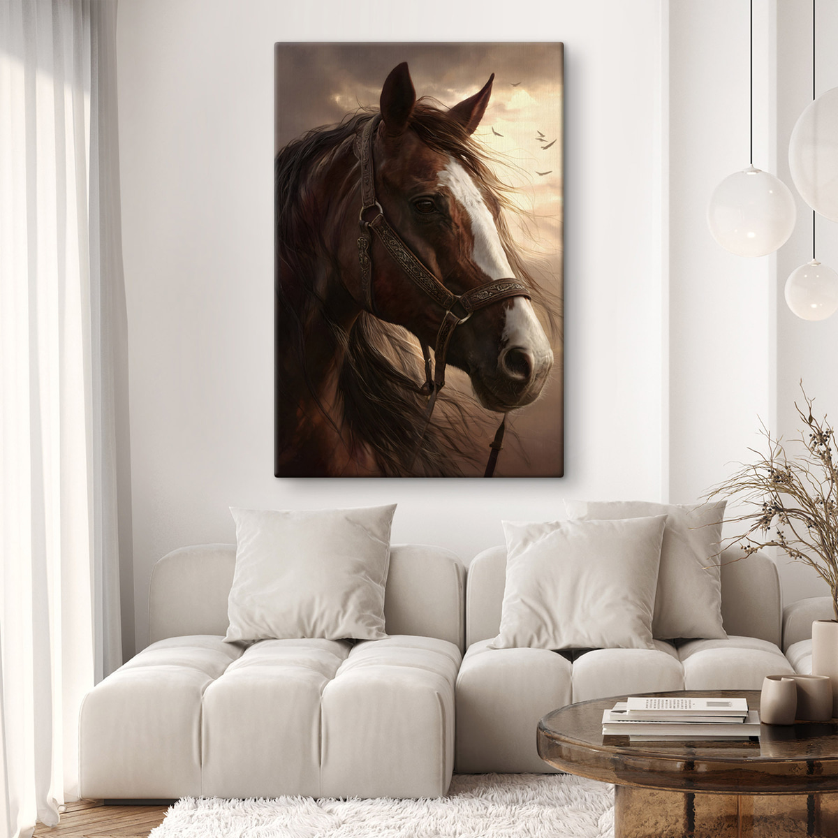 portret van een bruine paard — interieur 2