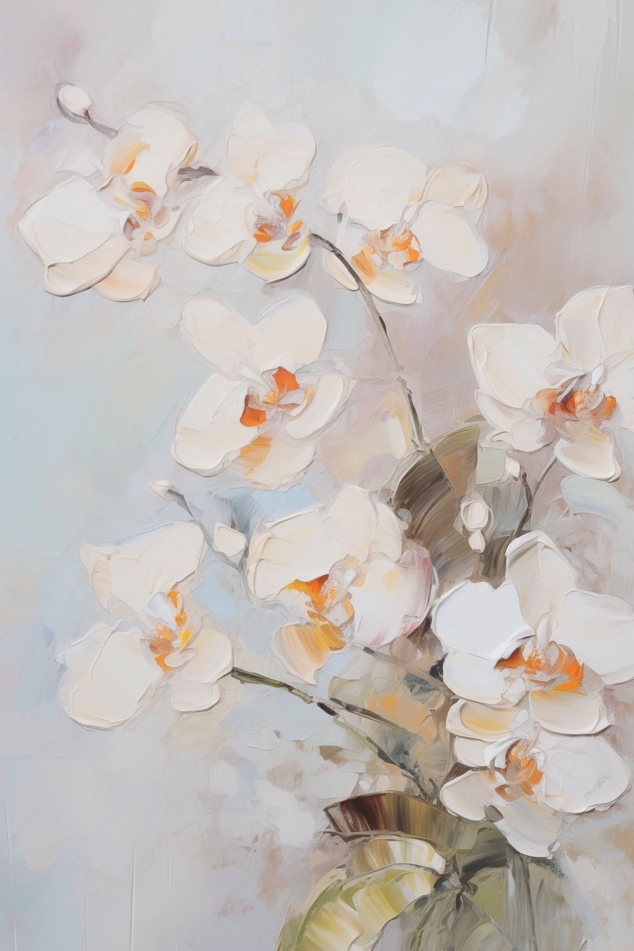 Orchideeën imitatie schilderij — volledig ontwerp