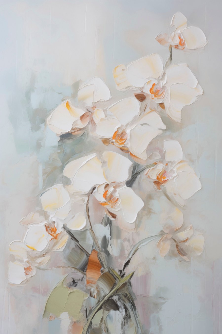 Orchideeëntak imitatieschilderij — volledig ontwerp