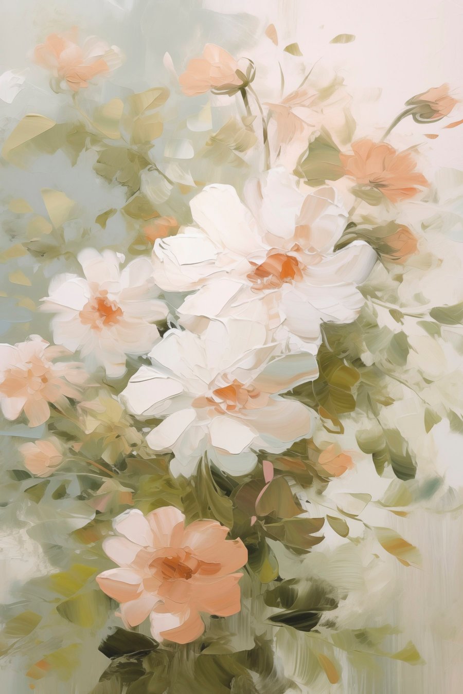 Delicate bloemen imitatie van schilderij — volledig ontwerp