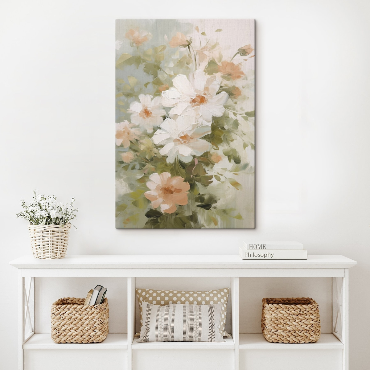 Delicate bloemen imitatie van schilderij — interieur 1