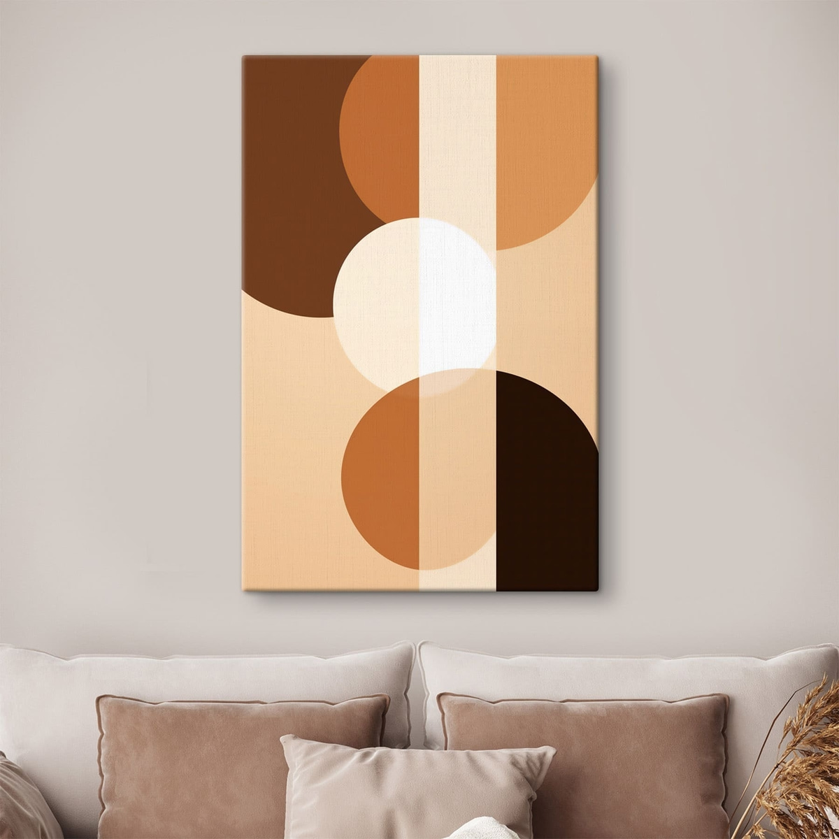 Geometrische cirkels en vormen in warme tinten — interieur 1