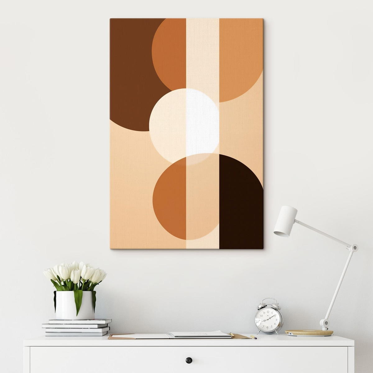 Geometrische cirkels en vormen in warme tinten — interieur 3