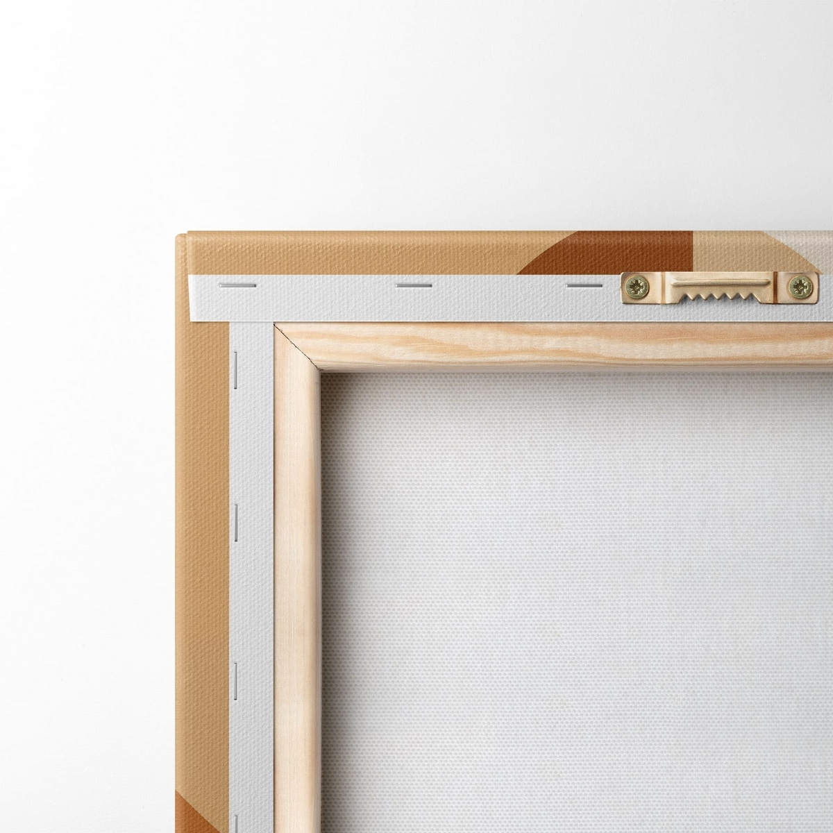 Geometrische vormen in warme beige- en bruintinten — achterkant