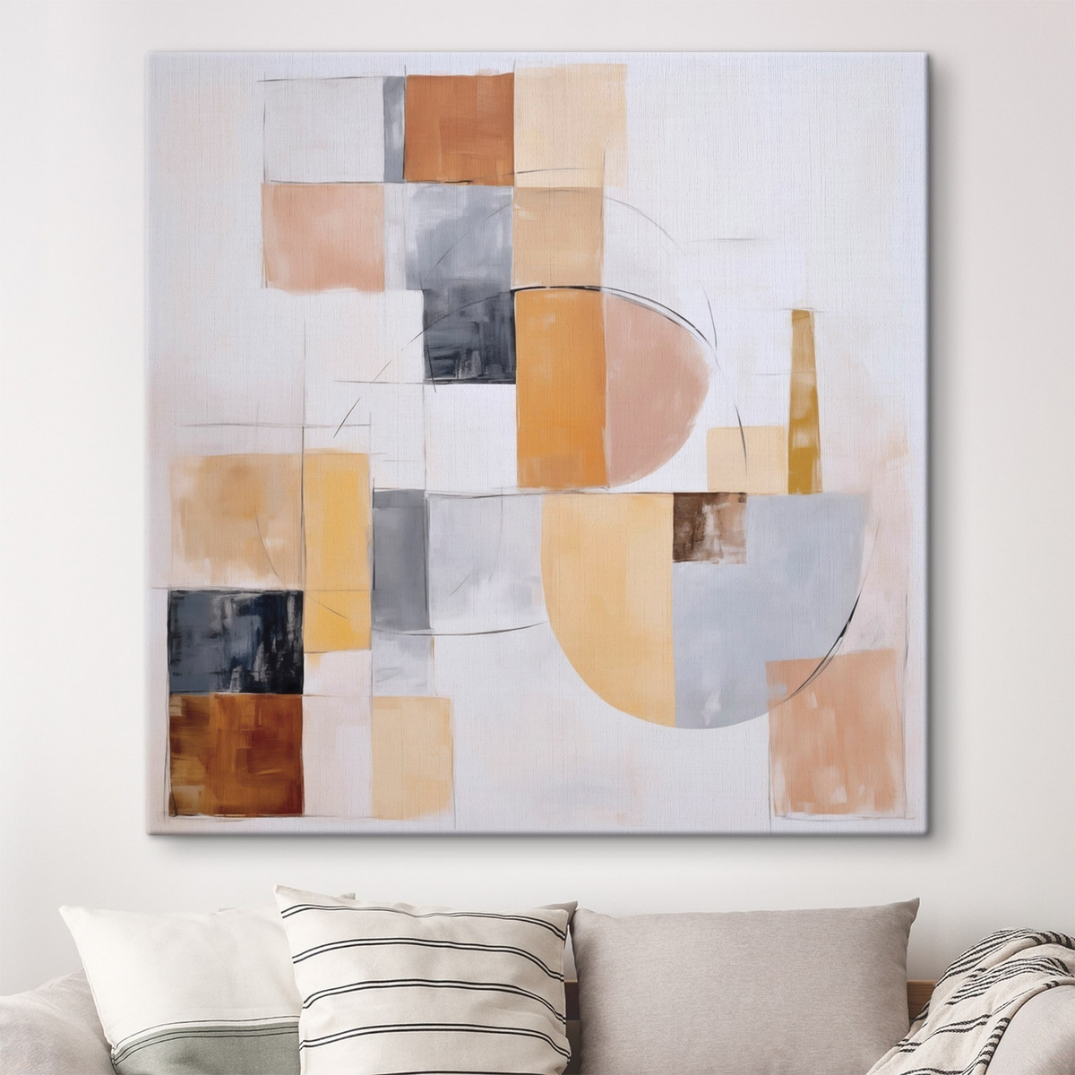 Abstracte imitatie van een verweerd schilderij — interieur 2