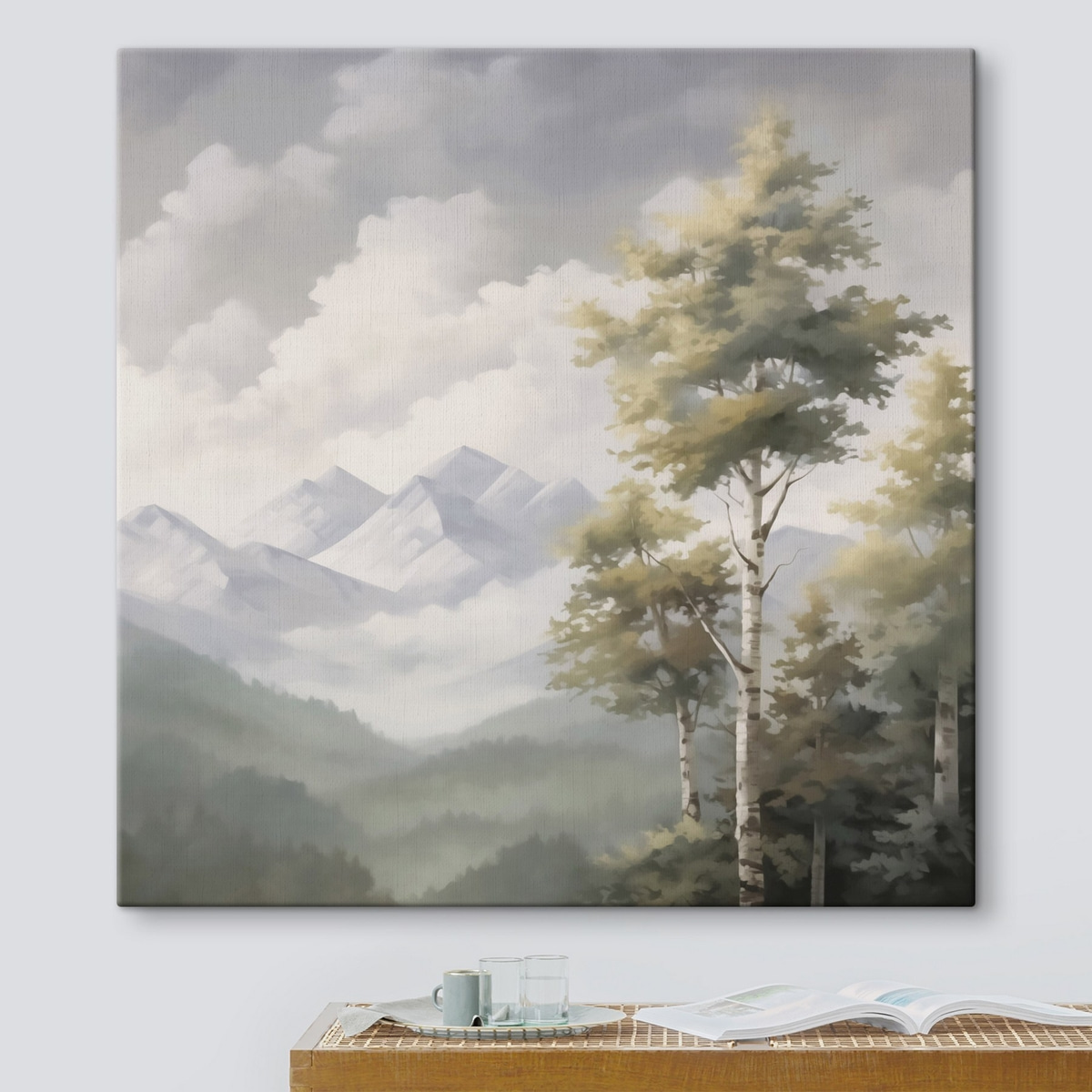 Berglandschap imitatie van schilderij — interieur 1