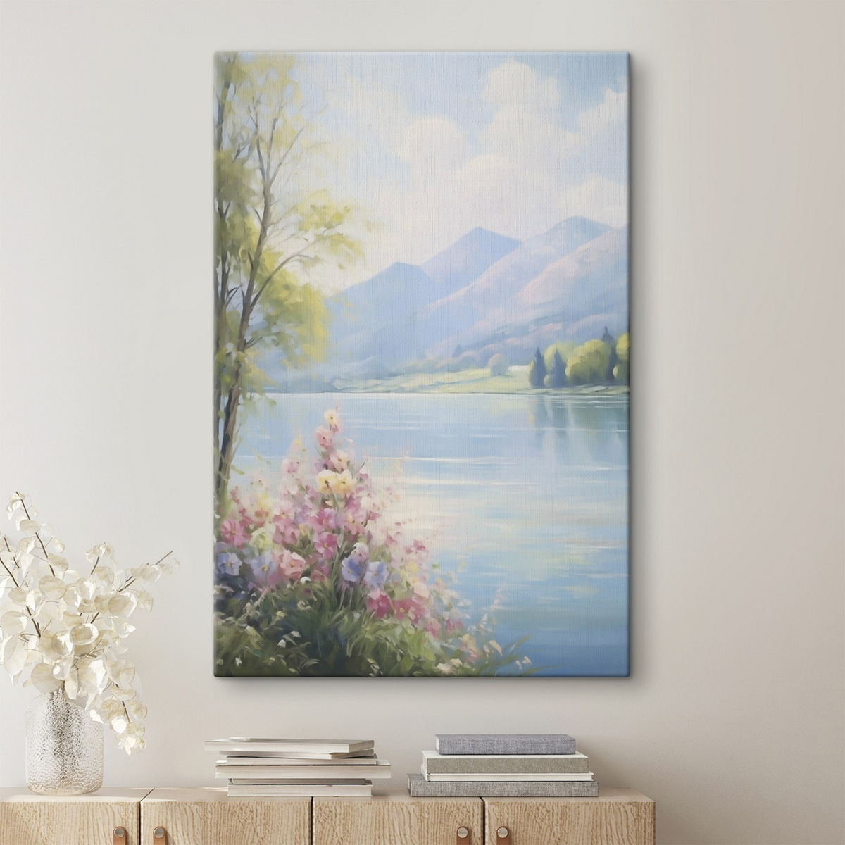 Landschapsschilderij met een meer — interieur 1