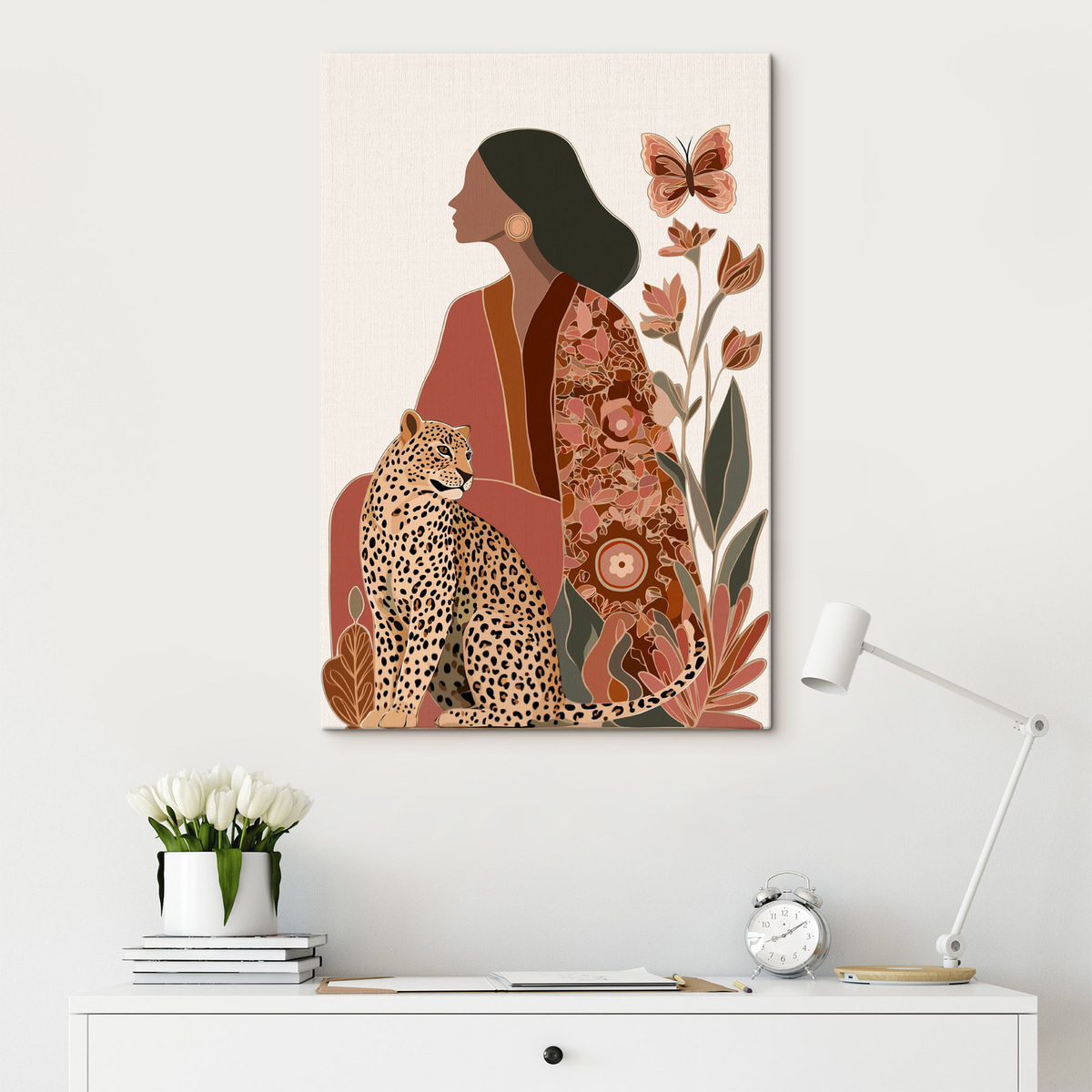 Vrouw met bladeren — interieur 2