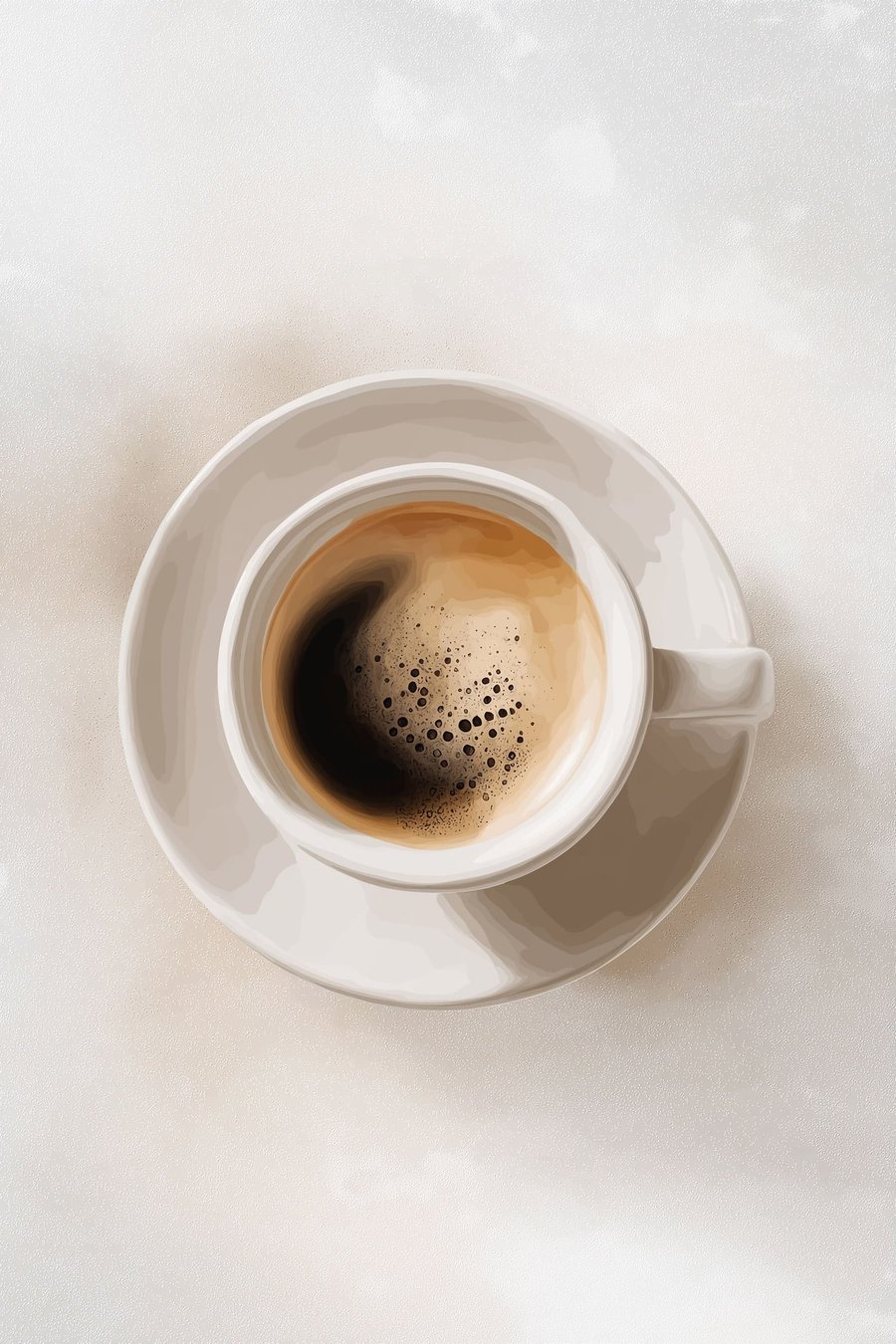 Espresso van bovenaf gezien — volledig ontwerp