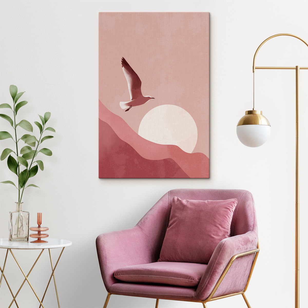 Vogel tegen de achtergrond van de zonsondergang — interieur 2