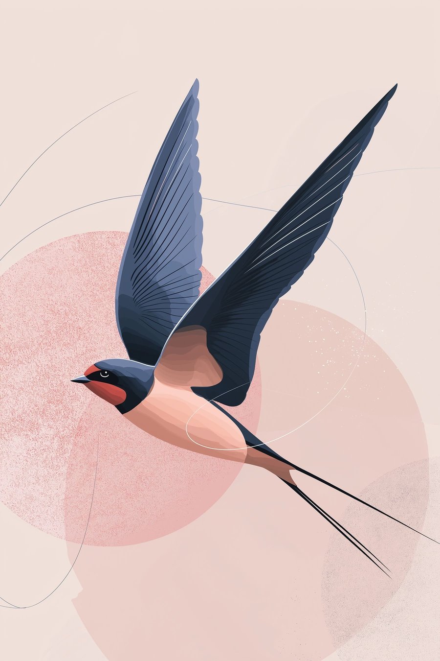 Silhouet van een vliegende vogel — volledig ontwerp