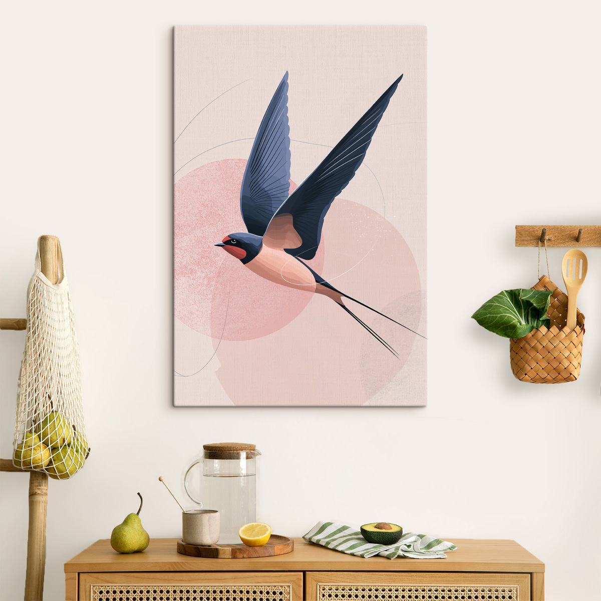 Silhouet van een vliegende vogel — interieur 1