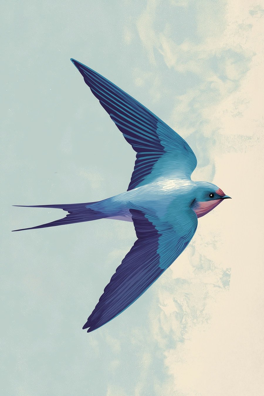 Een enkele vogel in de lucht — volledig ontwerp