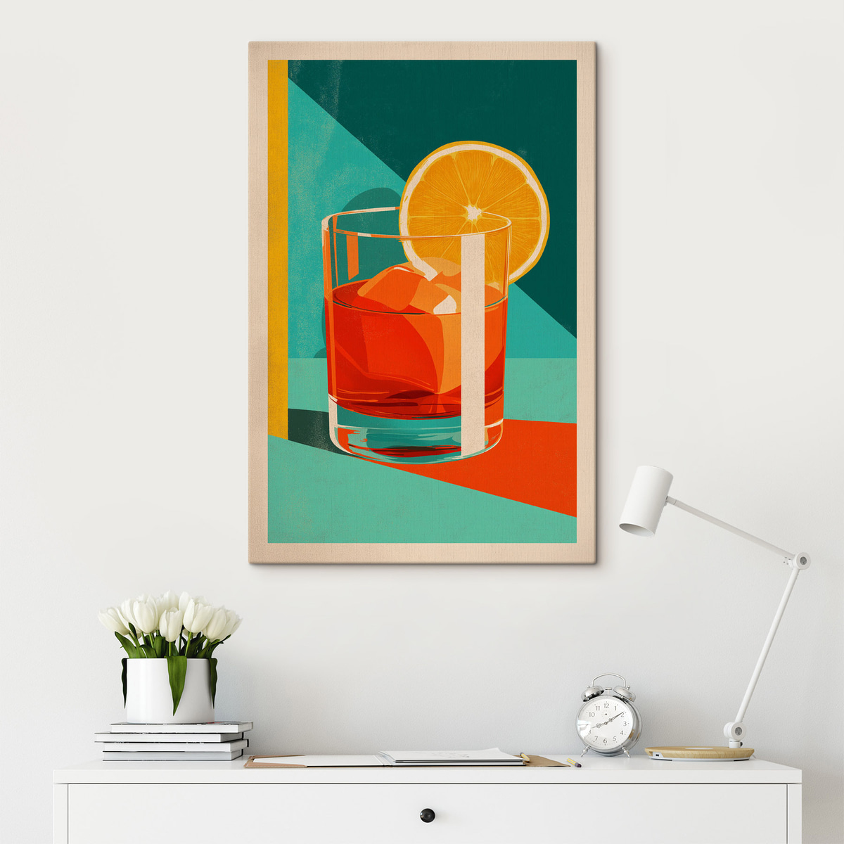 Cocktail met een schijfje sinaasappel — interieur 2
