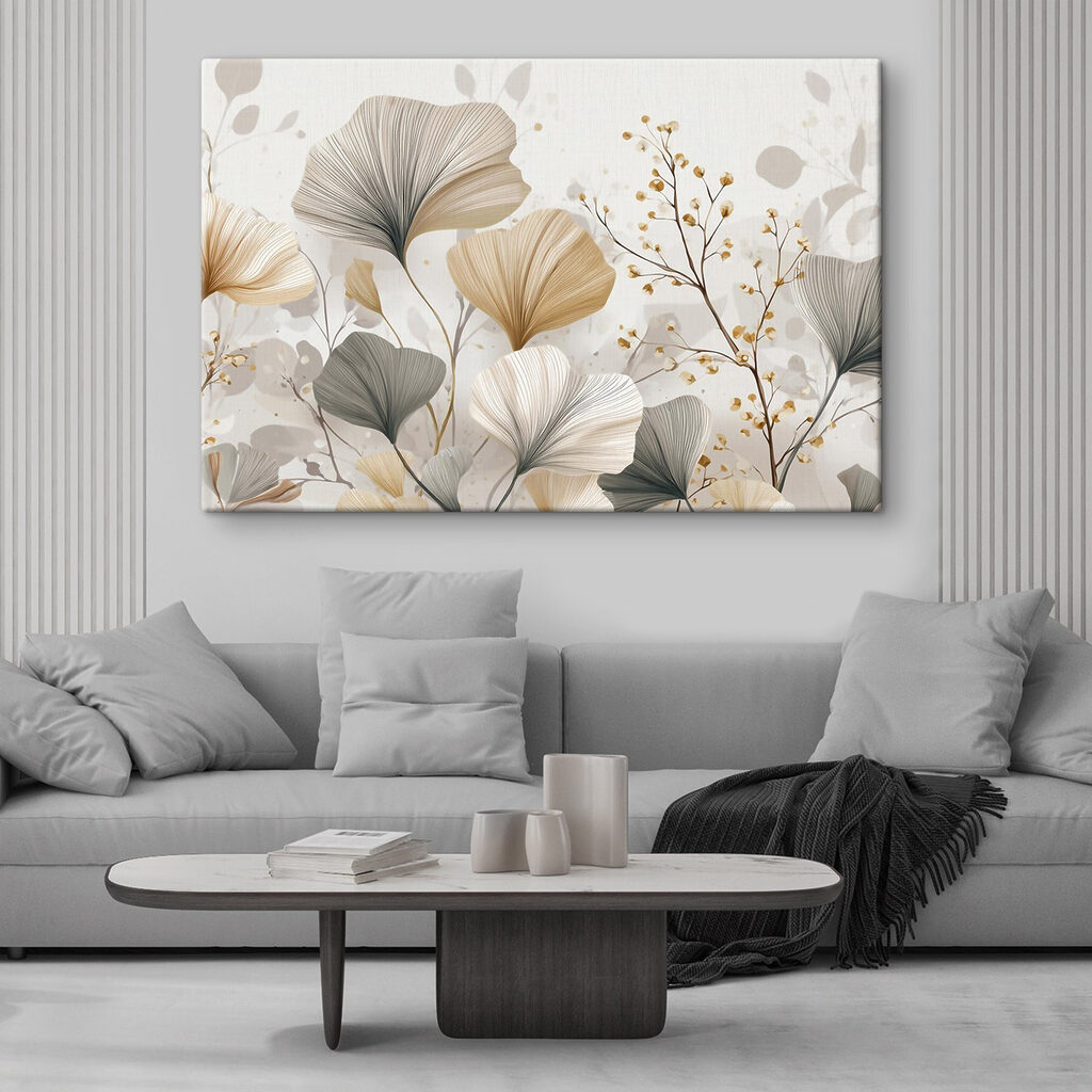 Zachte tinten van flora en fauna in een interieur