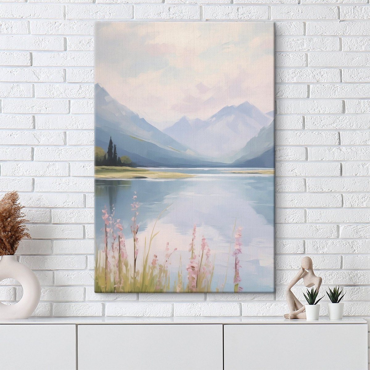 Meer in de buurt van de bergen imitatie van het schilderij — interieur 2