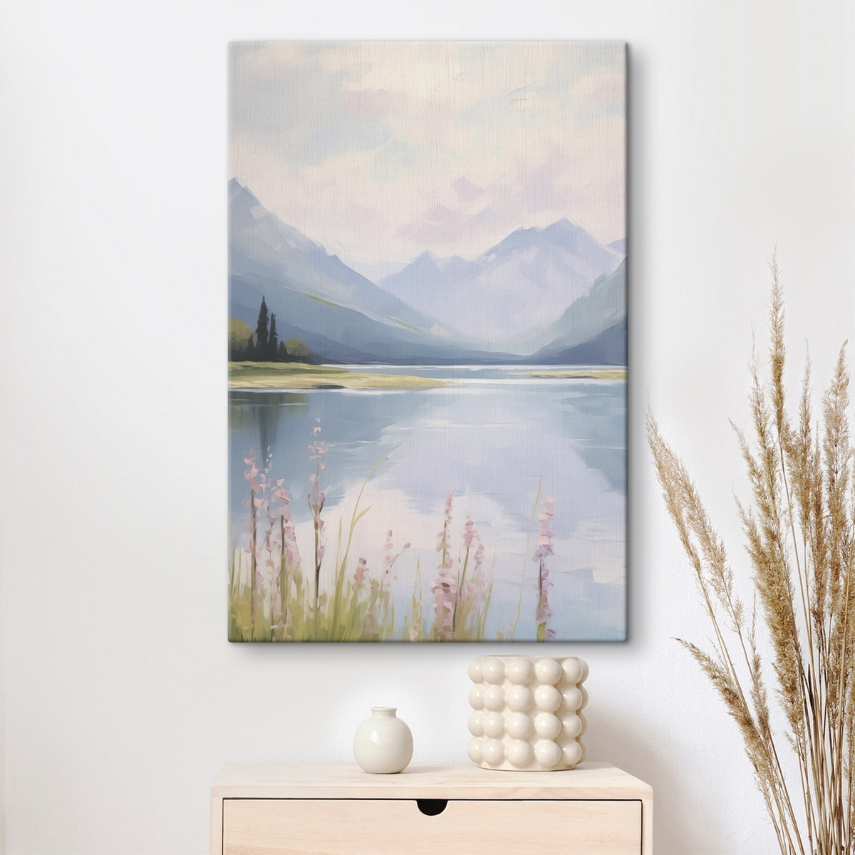 Meer in de buurt van de bergen imitatie van het schilderij — interieur 1