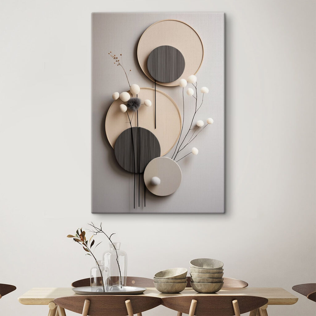 Moderne cirkels met subtiele accenten in een interieur