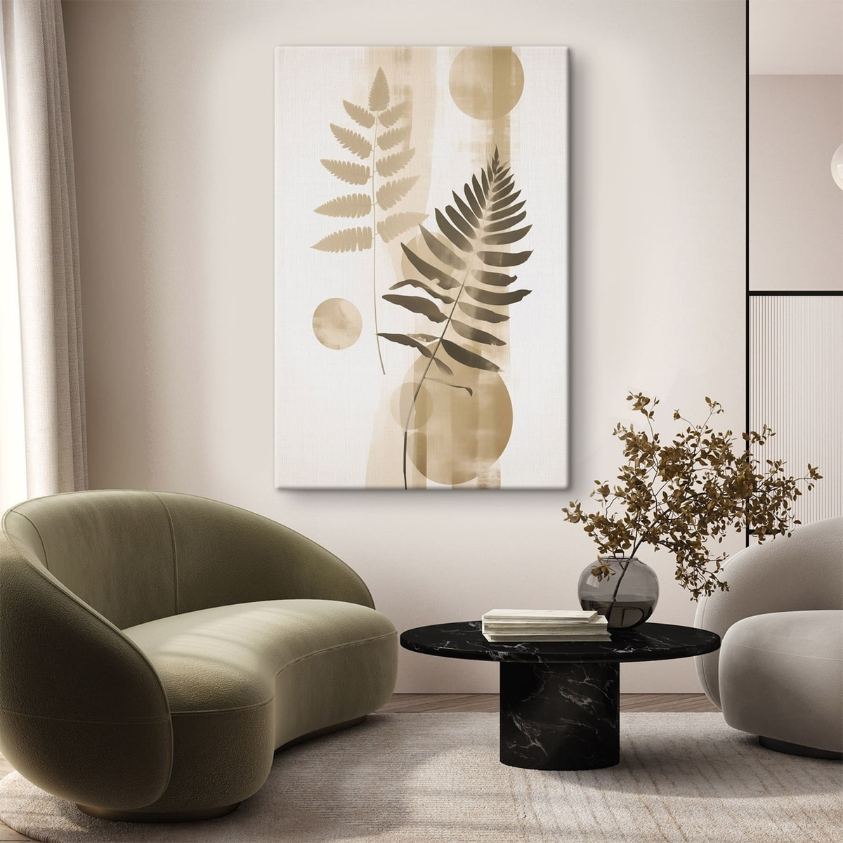 Een abstractie met vertakkingen van bladeren — interieur 1