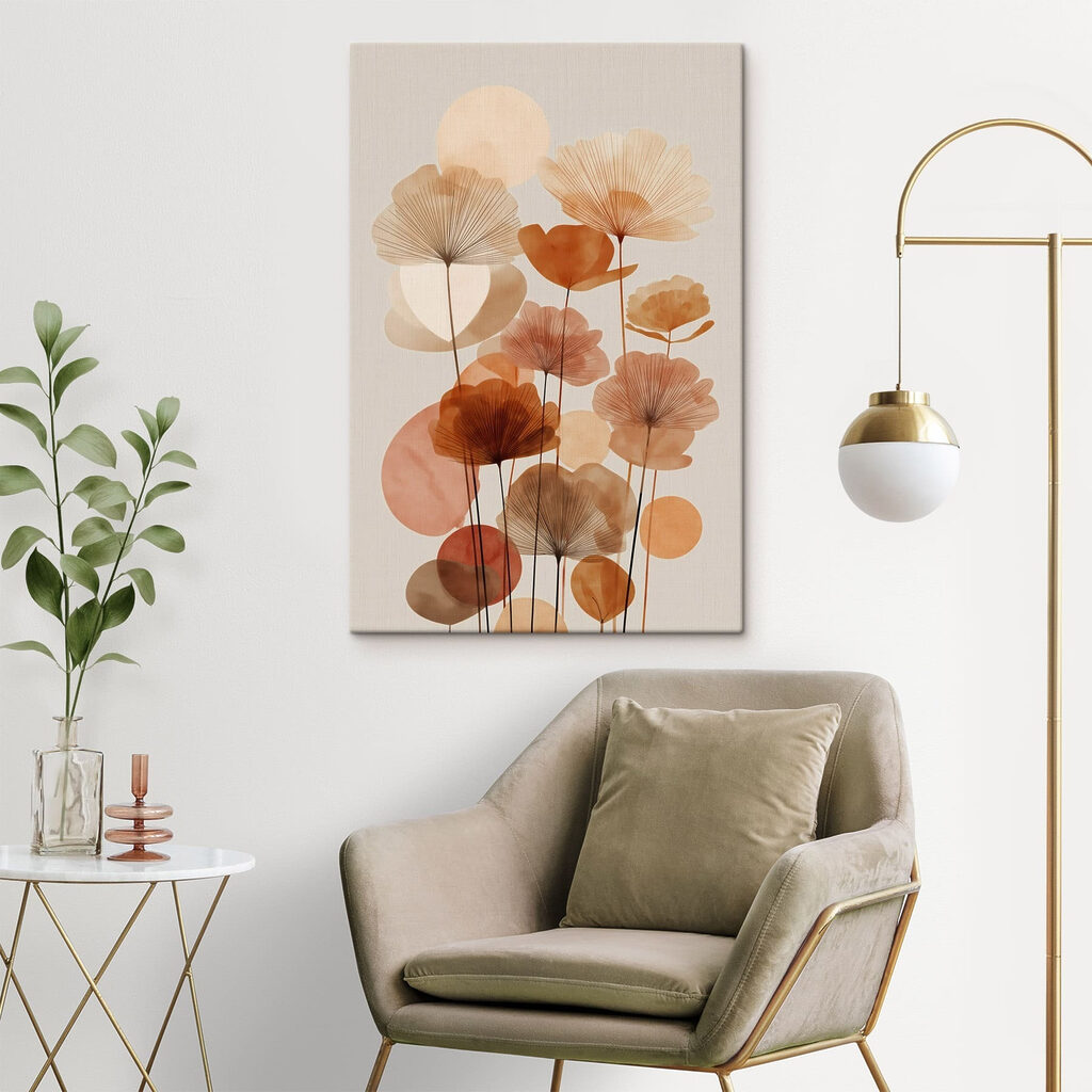Een boeket bloemen in verschillende kleuren in een interieur