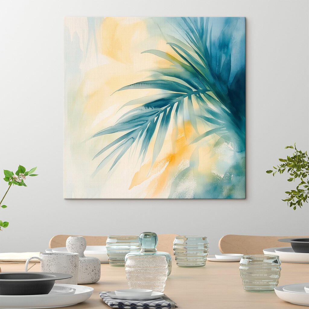Aquarel van een plant in een interieur