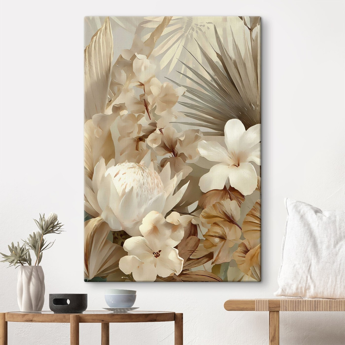 Licht in bloemen in een interieur