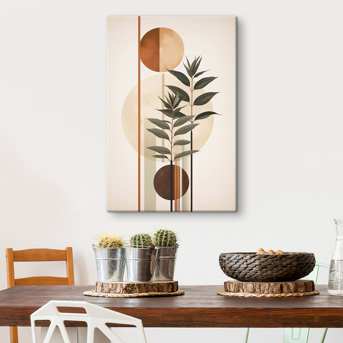 Abstracte planten met cirkels en lijnen — interieur 1