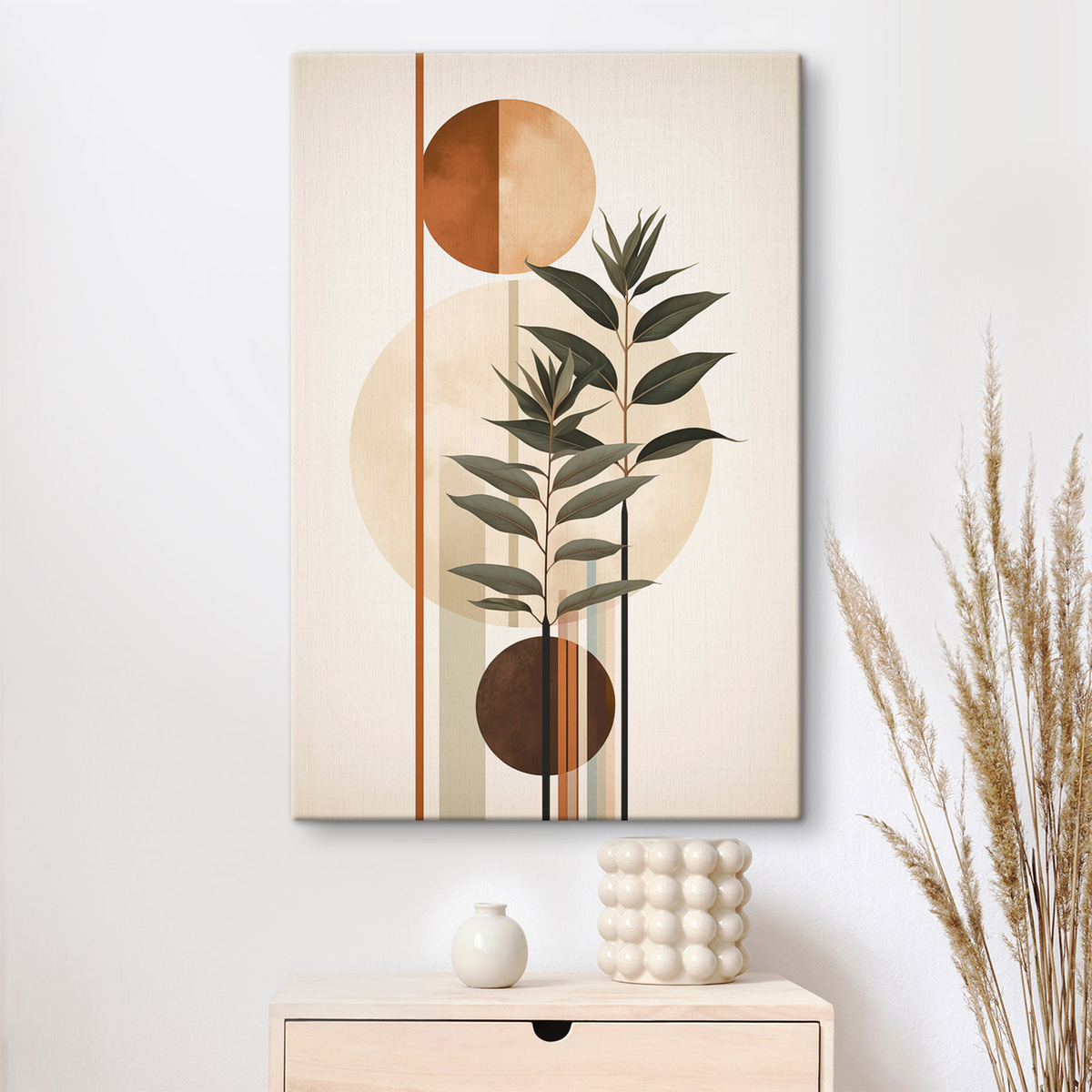 Abstracte planten met cirkels en lijnen — interieur 3