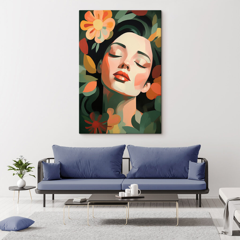 Rustige schoonheid te midden van bloemrijke kleuren in een interieur
