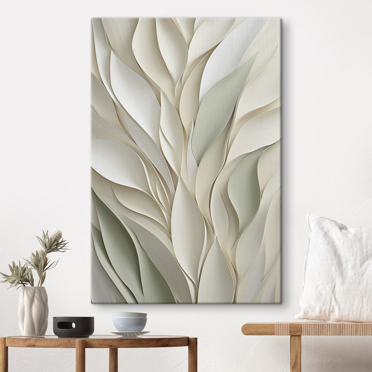Bladeren in lichtgroene lagen — interieur 2