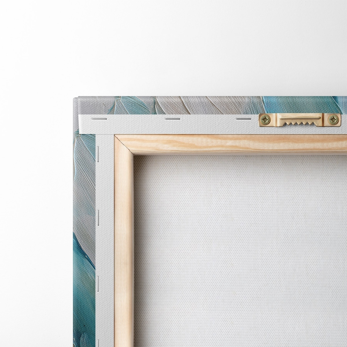 blauwe bloemen in impasto-stijl — achterkant