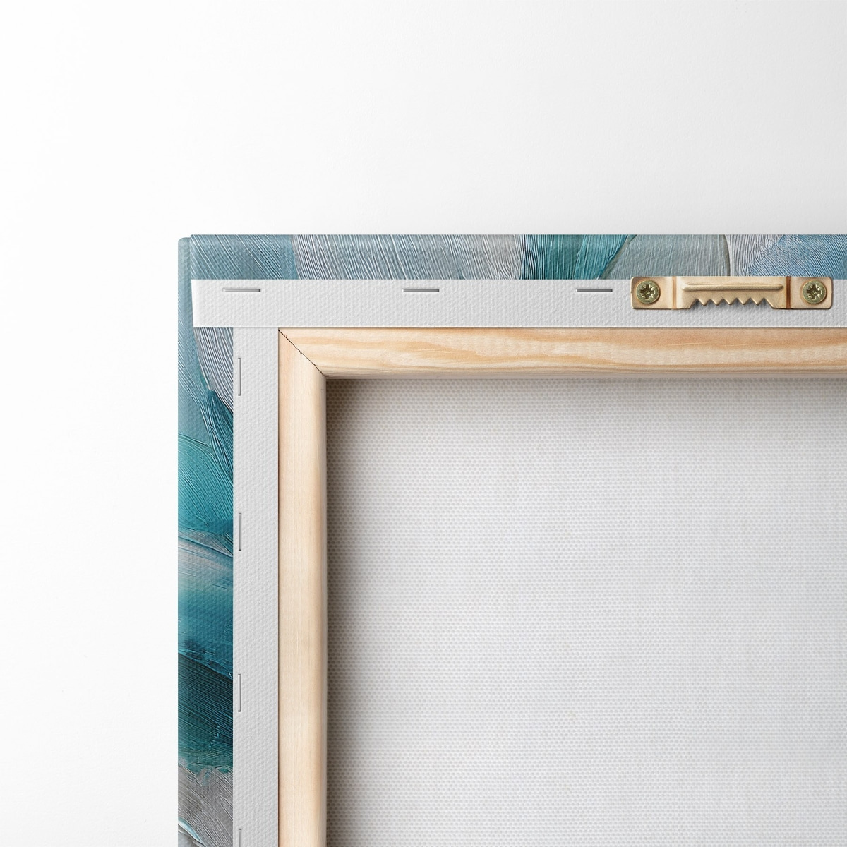 blauwe bloemen in impasto-stijl — achterkant