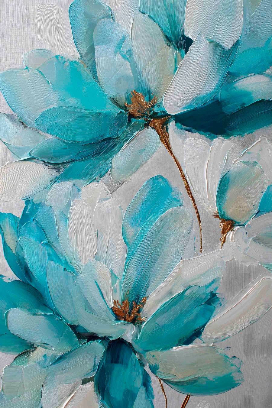 blauwe bloemen in impasto-stijl — volledig ontwerp