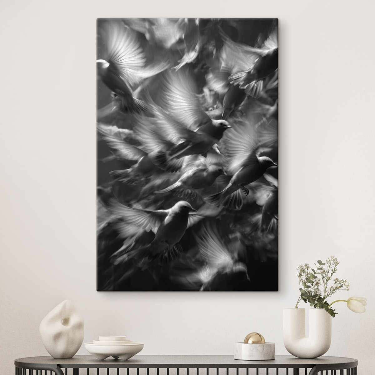Vogels met bewegingsonscherpte — interieur 1