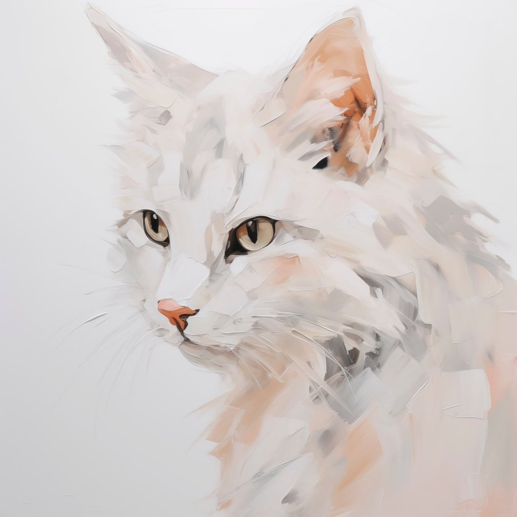 Kat imitatie schilderij — volledig ontwerp